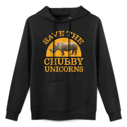 Save The Chubby Unicorns Rhino Endangered Awareness Tshirt Easy Care Hoodie