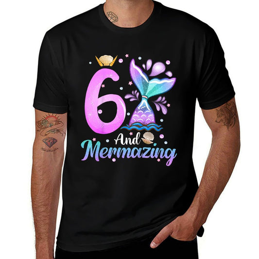 Kids Its My Mermazing 6th Birthday Mermaid Girl Theme 6 Yrs Old  Trendy Pattern T-Shirt