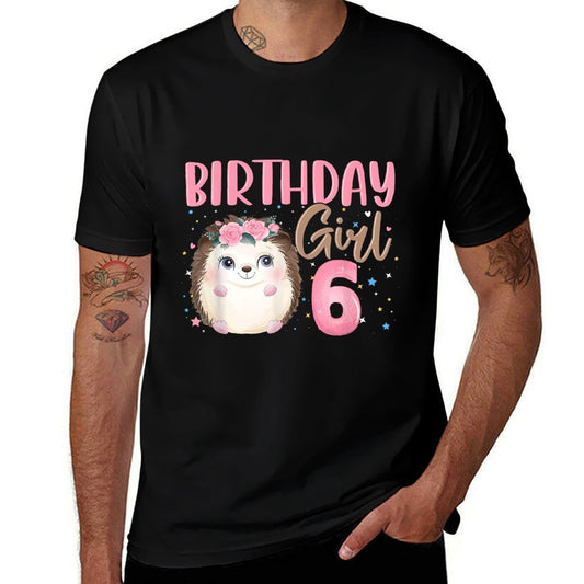 Floral Hedgehog 6th Birthday 6 Yrs Old Toddler Girl  Soft T-Shirt