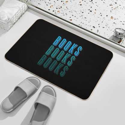 BOOKS BOOKS BOOKS in Blue  Repositionable Bath Mat