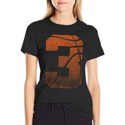 Kids 3rd Birthday Boy Basketball Player Basketball 3 Years Old  Oversized Silhouette T-Shirt