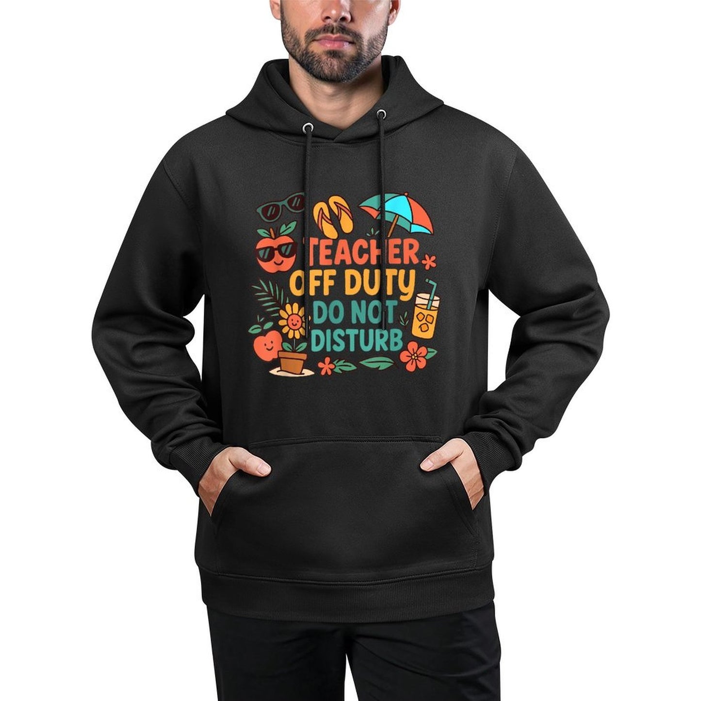 Teacher Off Duty Funny Summer Break for Teachers on Vacation Easy Care Hoodie