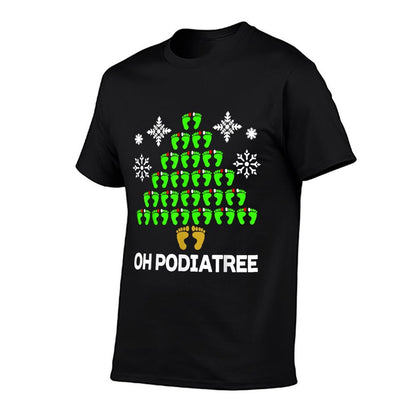 Funny Podiatry Christmas Tree Foot Podiatrist Idea Comfortable T-Shirt