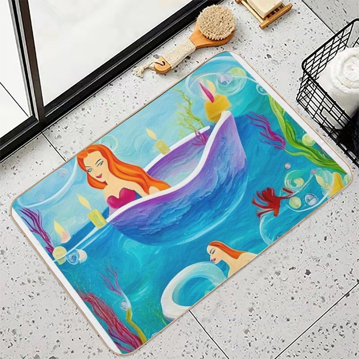 Mermaid Bath Time  Long-Lasting Bath Mat