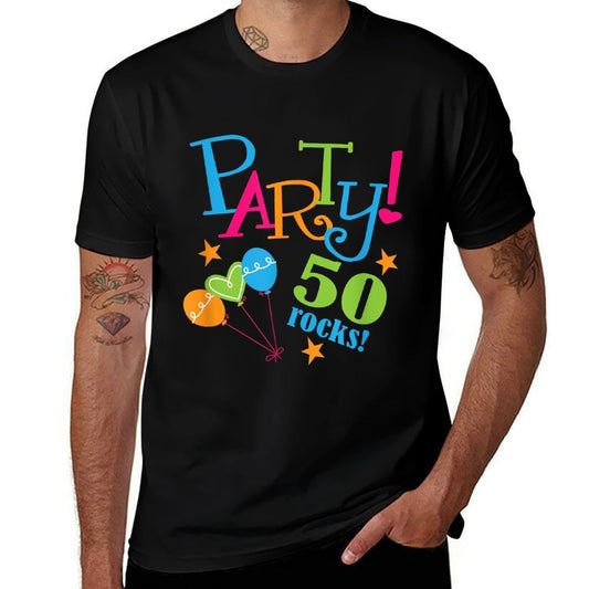 50th Birthday Funny 50 Rocks Party Photo  Vintage-inspired T-Shirt