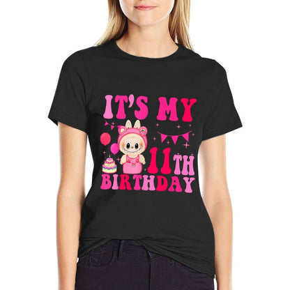 It's My 11th Birthday Girls Kidsns Labu-bu Bday  Moisture-wicking T-Shirt