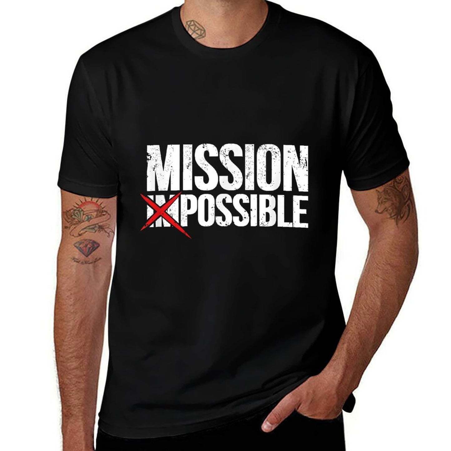 Mission Possible Saying Quote. Inspirational Religious  Summer-ready Fabric T-Shirt