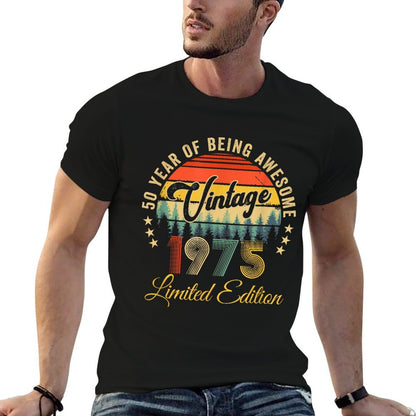 Vintage 1975 Limited Edition 50 Year Old 50Th Birthday  Heathered Texture T-Shirt