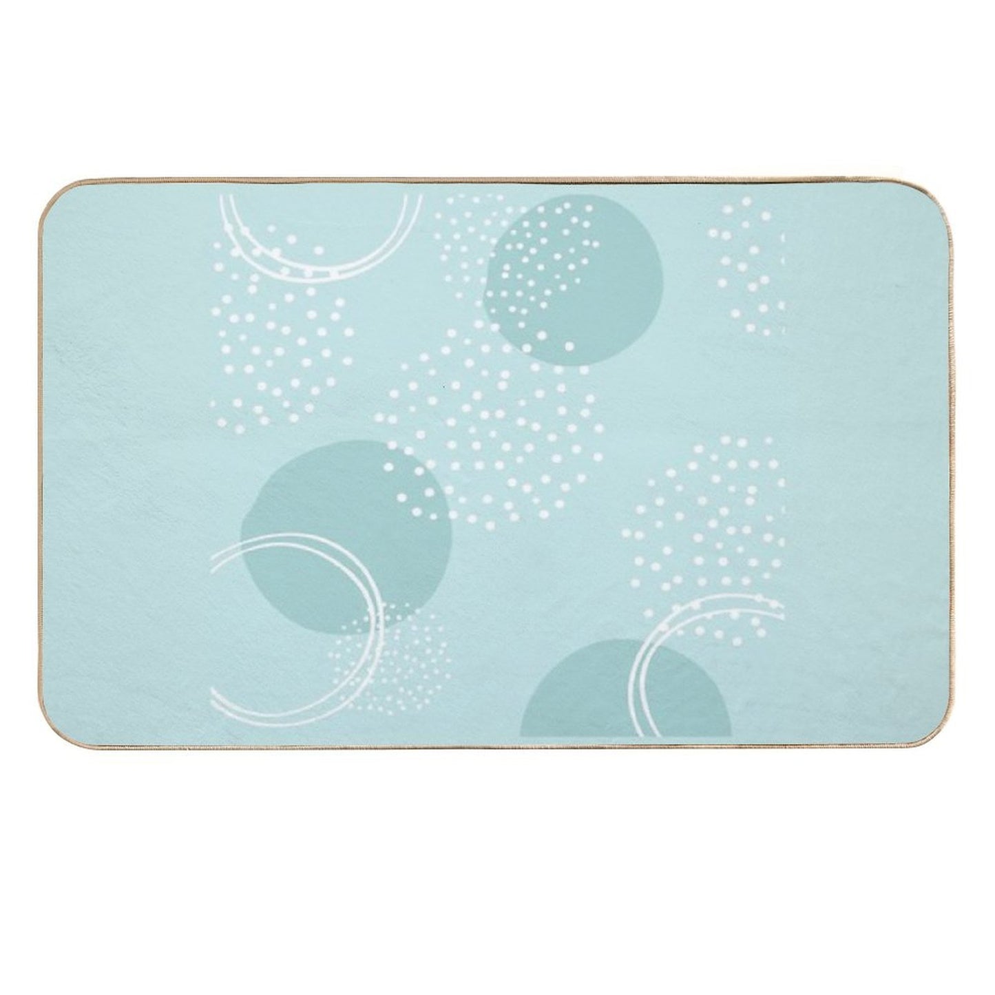 Modern Circles Blue  High-Traffic Bath Mat