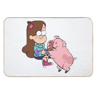 Mabel & Waddles, Gravity Falls  Repositionable Bath Mat
