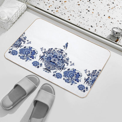 Blue Pottery Pattern  Rapid-Drying Bath Mat