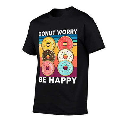 Donut Worry Be Happy Kids Toddler Baby Outfit Doughnut  Wrinkle-resistant T-Shirt