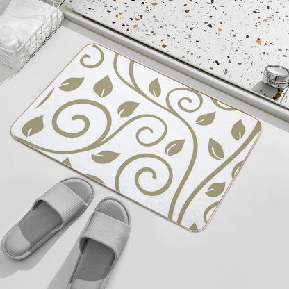 Leaf Floral Pattern  Pet-Safe Bath Mat