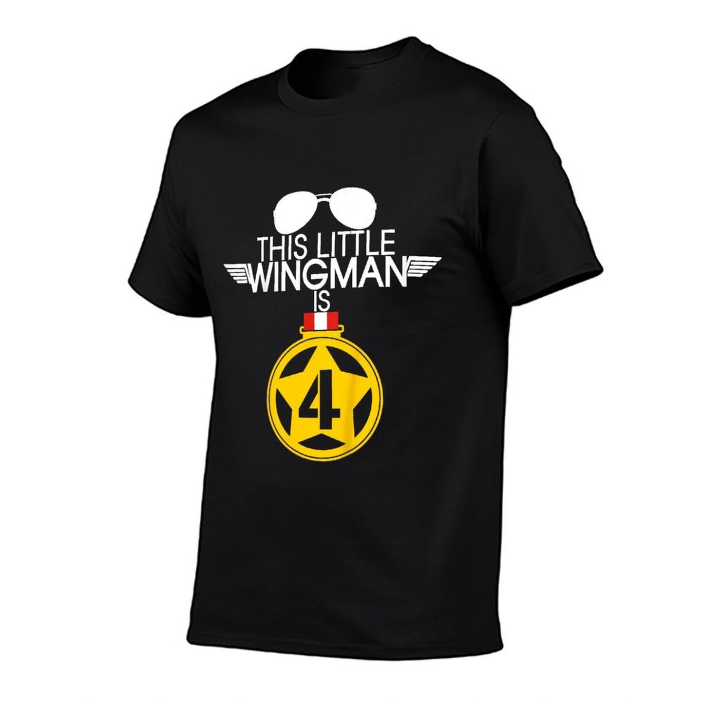 Kids 4th Birthday Boys Pilot Kids Wingman 4 Year Old  Tagless Design T-Shirt