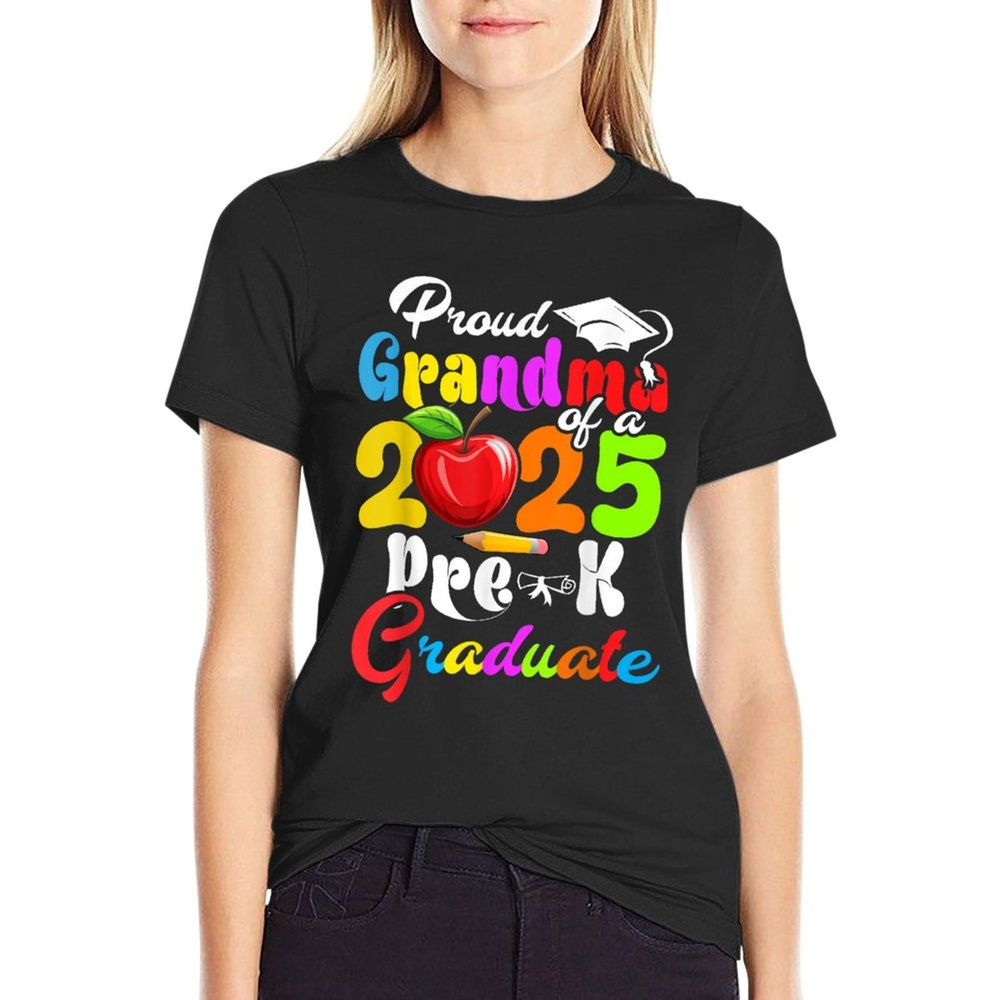 Proud Grandma Of 2025 Pre-K Graduate Mothers Day Graduation  Versatile T-Shirt