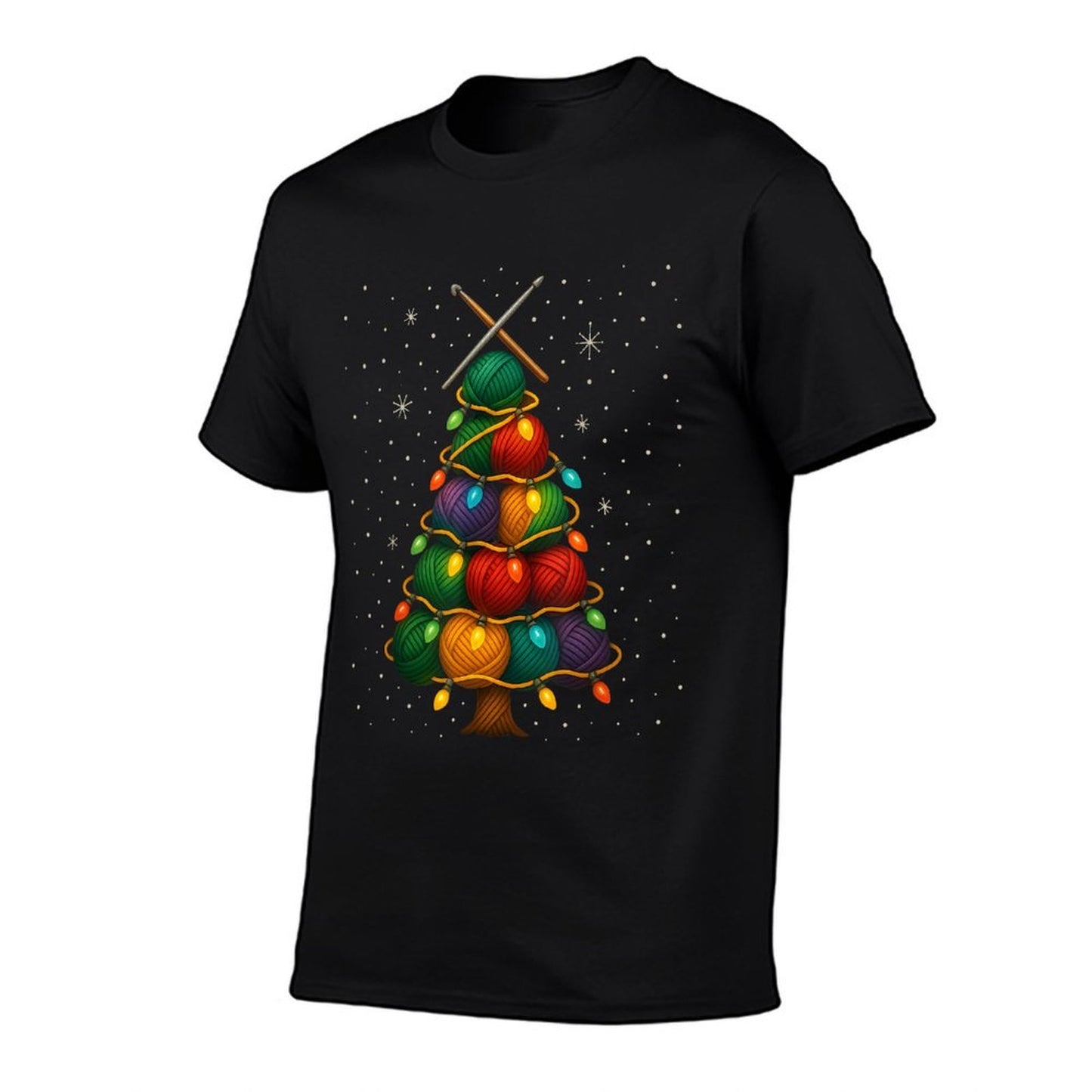 Yarn Christmas Tree Crochet Knitting Knitter Quilting  Graphic-printed T-Shirt