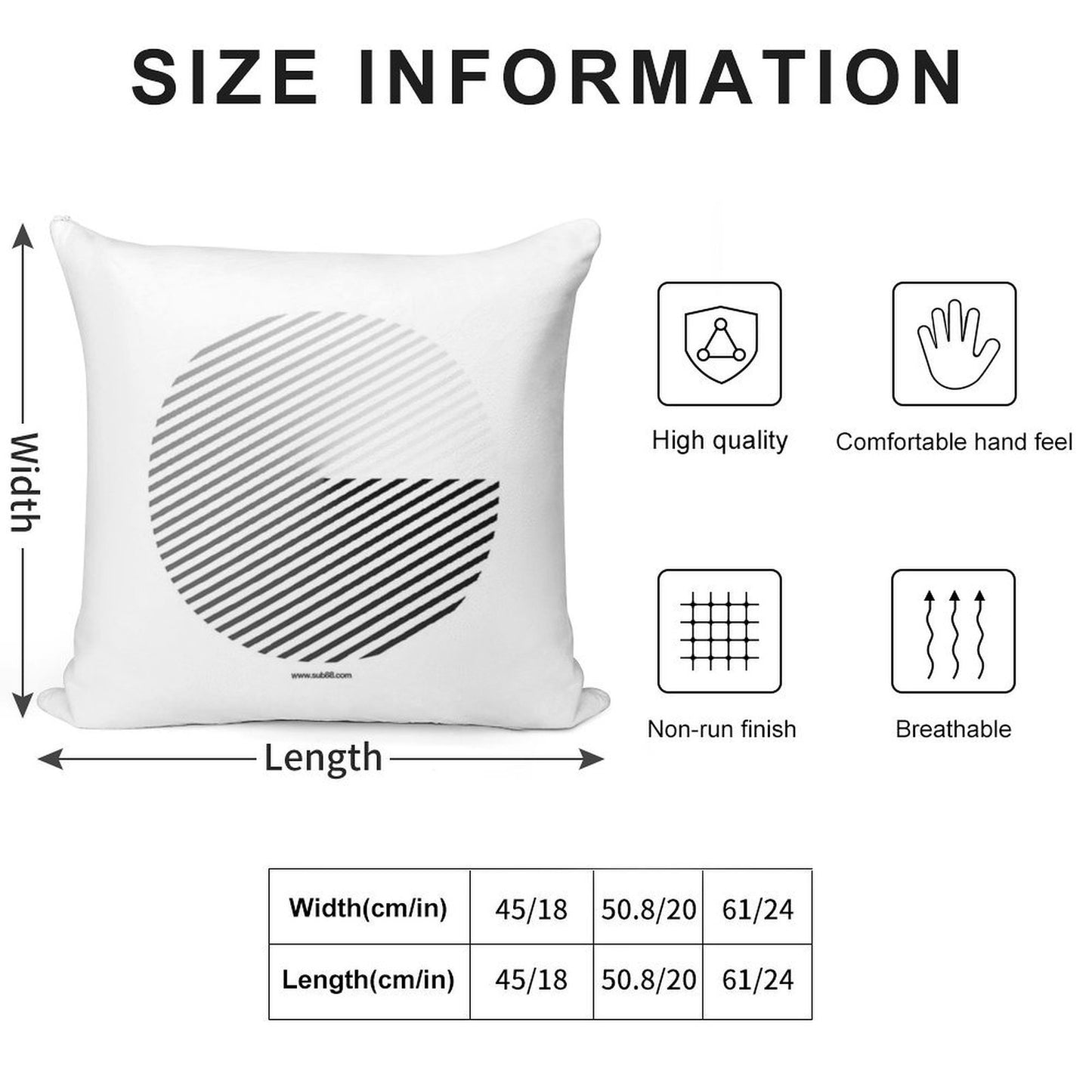 Stripes Can Be in A Disc (BoW) Soft Decorative Cover Throw Pillow