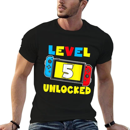 Level 5 Unlocked 5th Birthday Video Game 5 Year Old Comfortable T-Shirt