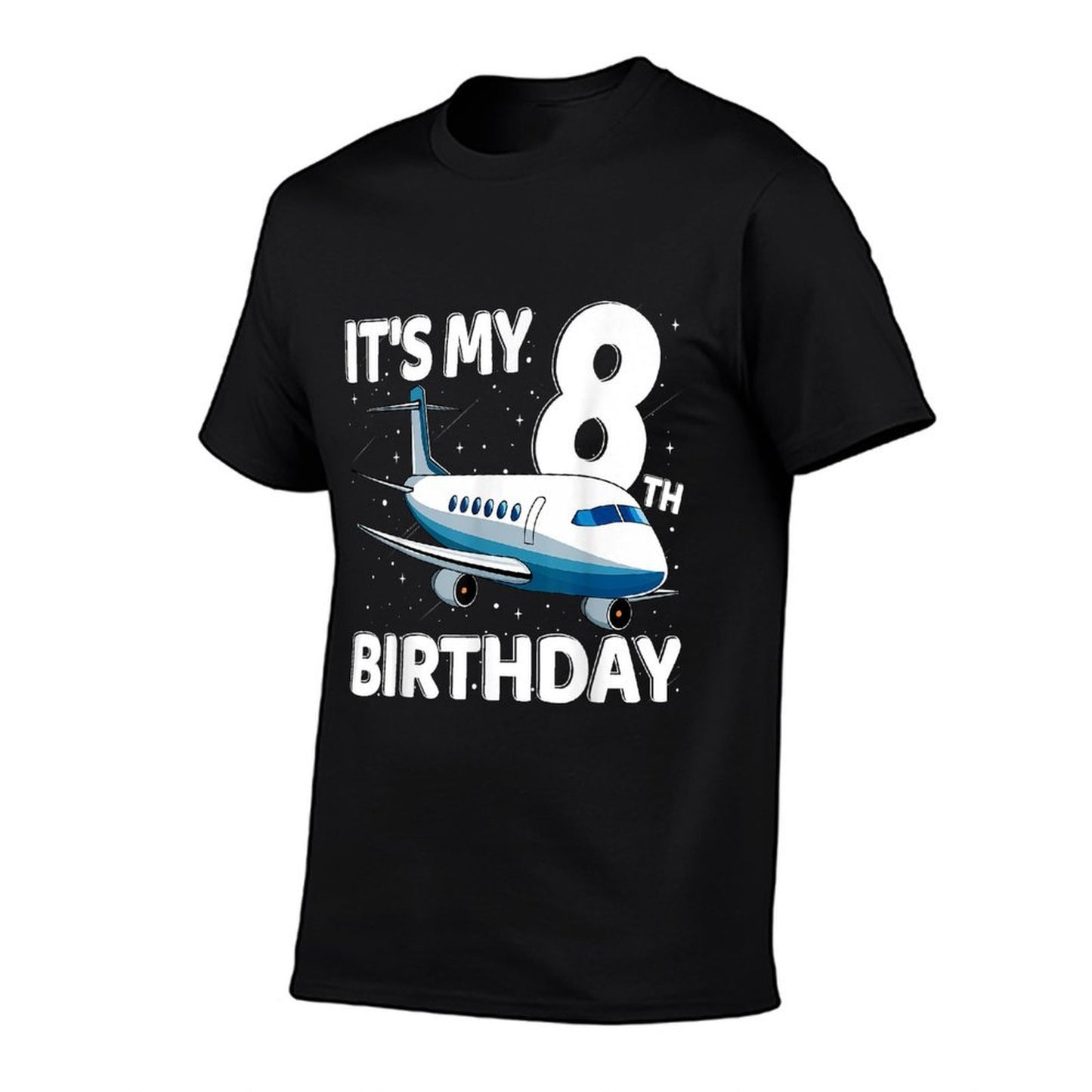 It's My 8th Birthday Airplane 8 Year Old Birthday Boy Girl  High-quality Stitching T-Shirt