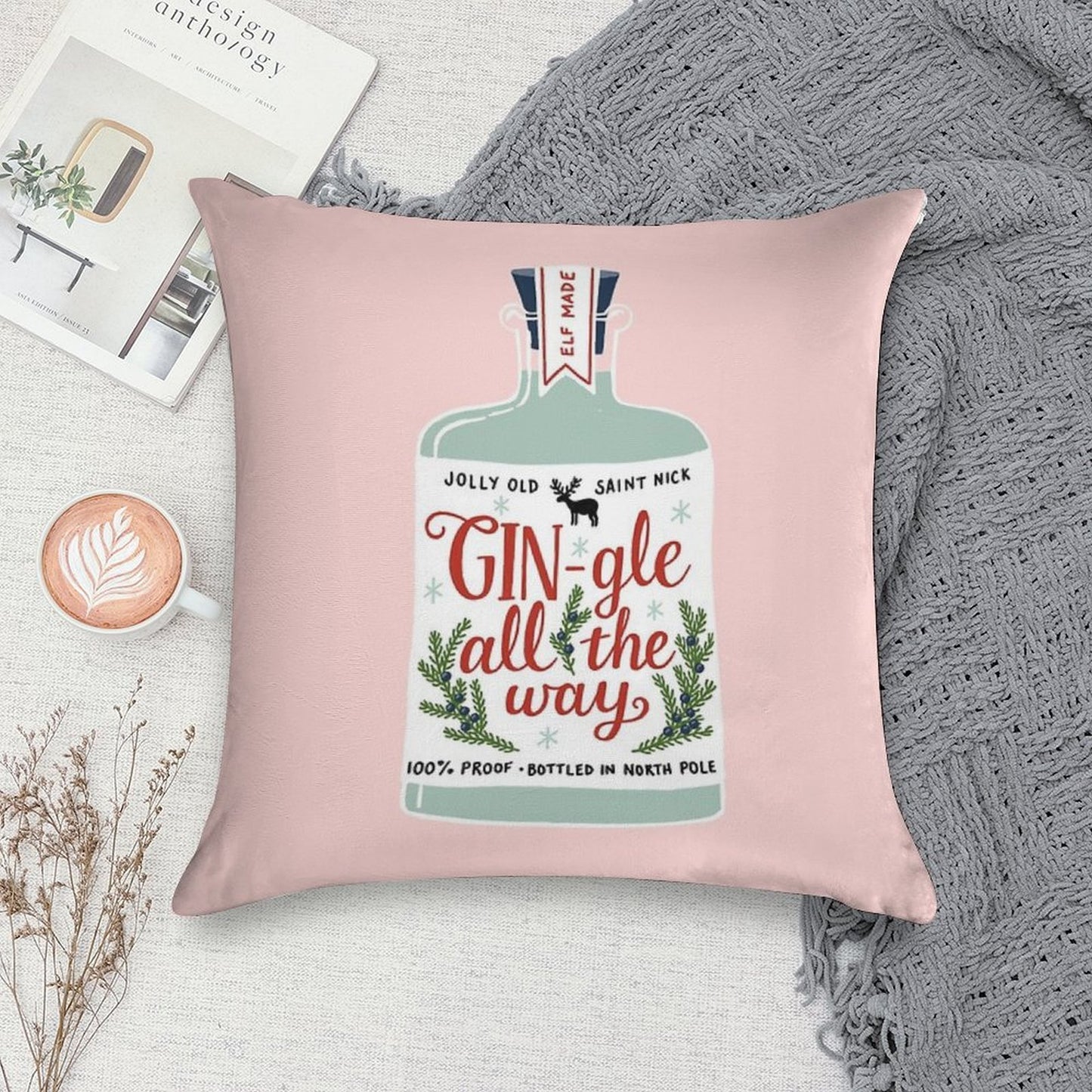 GIN-gle All The Way Soft Bedroom Essential Throw Pillow