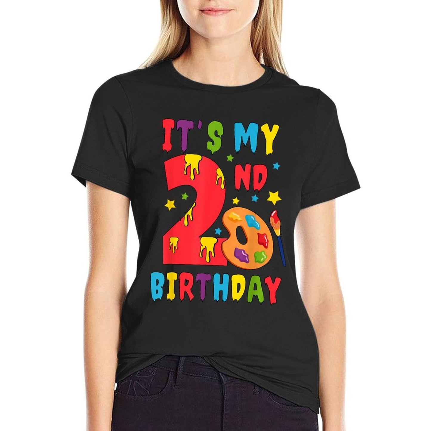 It's My 2nd Birthday 2 Year Old Boy Girl Art Painting Party  Durable T-Shirt