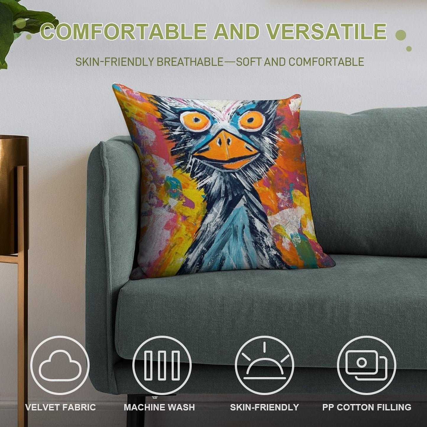 Bird Brain Buzz Soft Multiple Sizes Throw Pillow