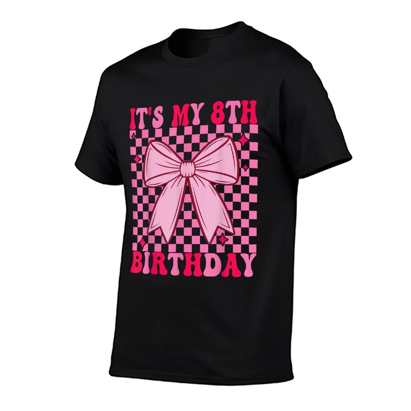 8th Coquette Themed Birthday Eight Year Old Girl Bow  Polyester Blend T-Shirt