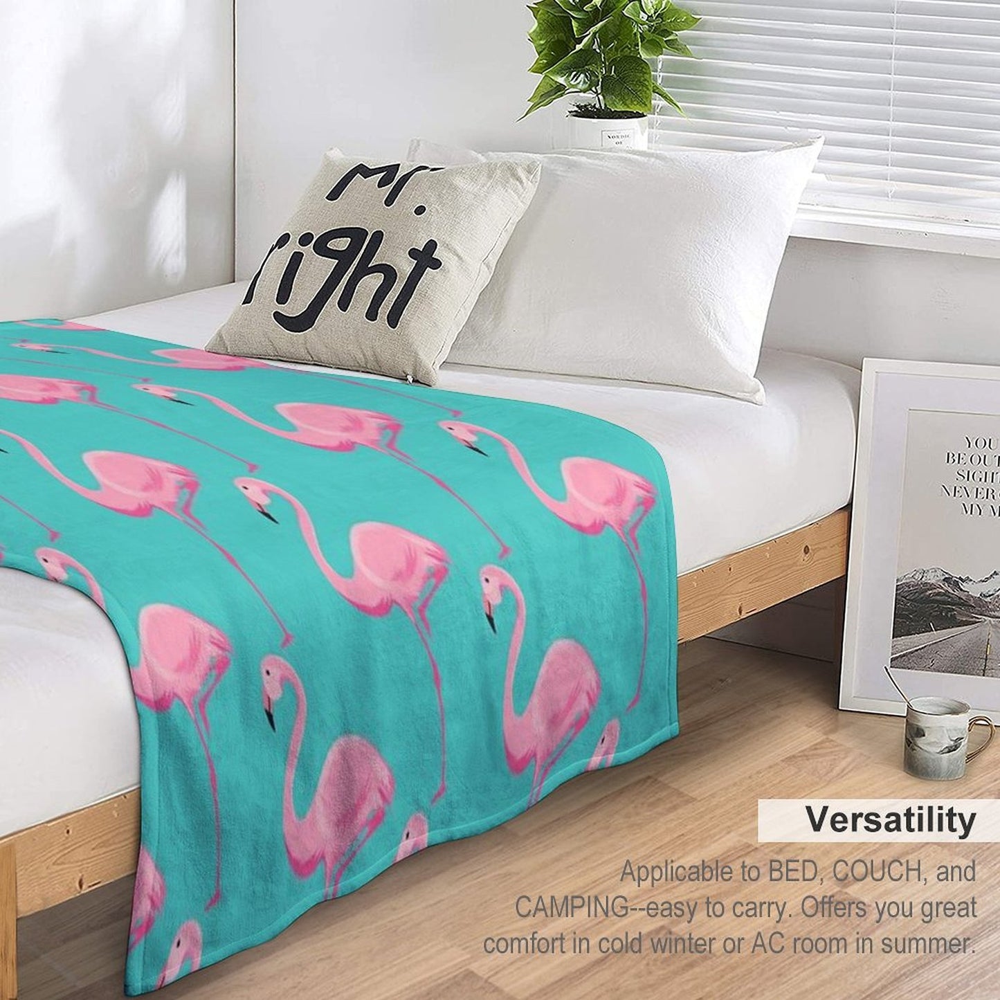 Flamingo Wrinkle-free Throw Blanket