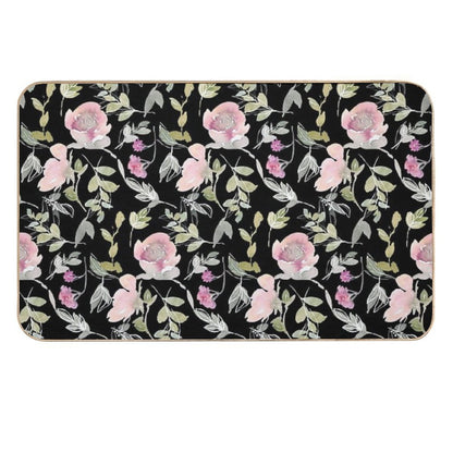 Oriental Floral Pattern in Watercolors  Odorless Bath Mat