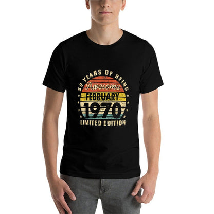 Born February 1970 Limited Edition Bday Gifts 50th Birthday  Oversized Silhouette T-Shirt