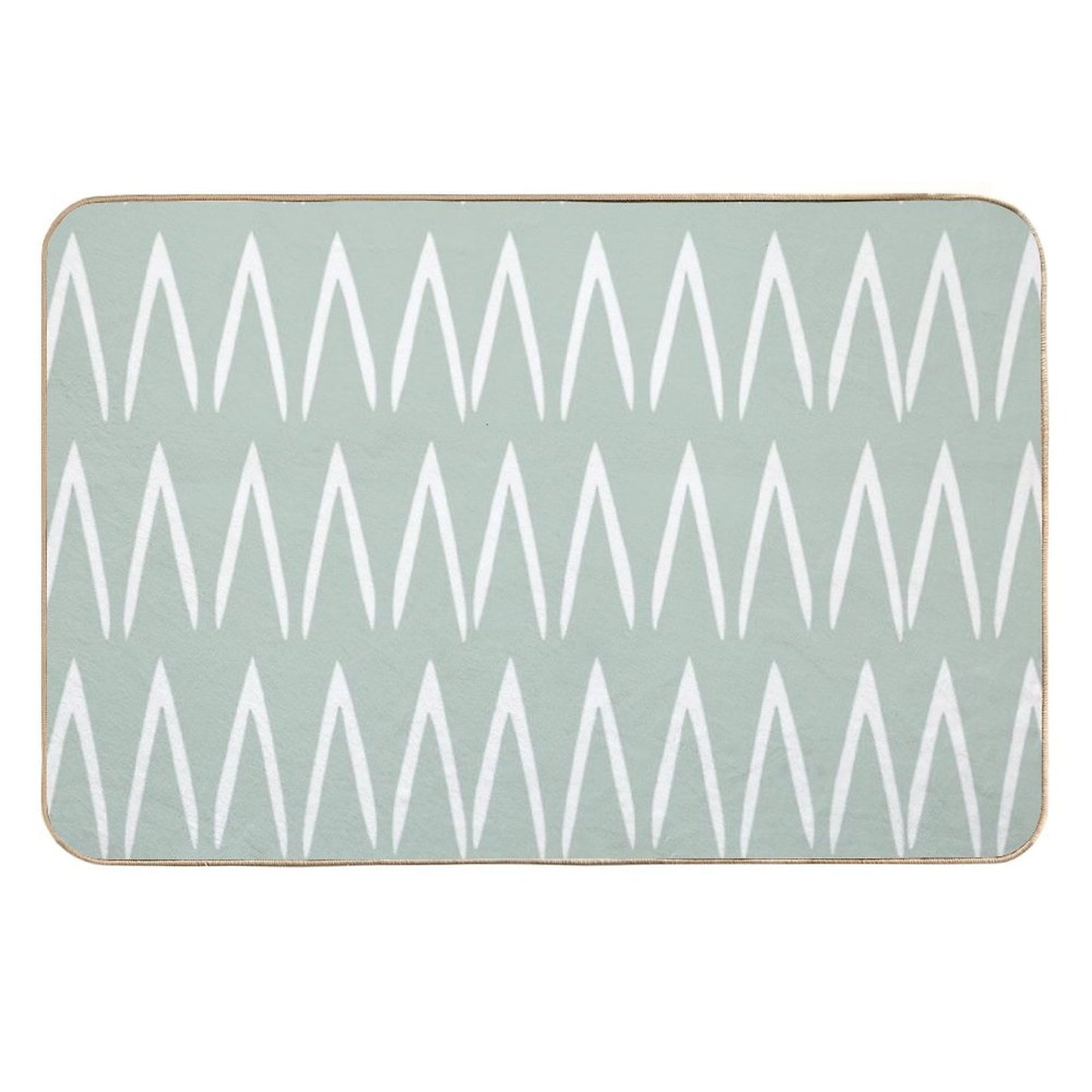 Boho Tribal Abstract Pattern, Sage Green  Toxin-Free Bath Mat