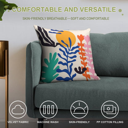 Matisse Bright Boho Botanical Soft Luxury Feel Throw Pillow