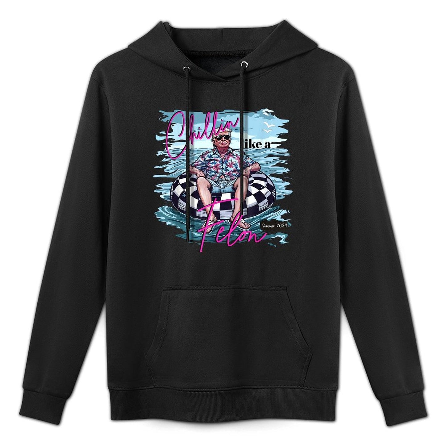 Chillin' Like A Felon Summer 2024 Funny Donald Trump Beach Customizable Surface Hoodie