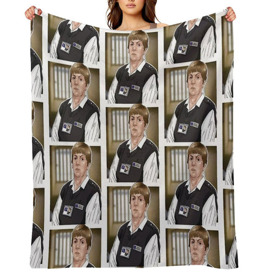 Celebrating The Gay Icons - Sylvia Hollamby Aka Bodybag from Bad Girls Wrinkle-free Throw Blanket