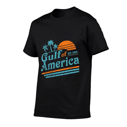 Retro Gulf Of US America 2025 American Flag Gulf Mexico Easy-care T-Shirt