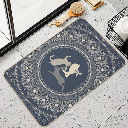 3 Running Hares  Dirt-Trapping Bath Mat