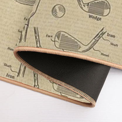Golf  Vintage  Sepia  Toxin-Free Bath Mat