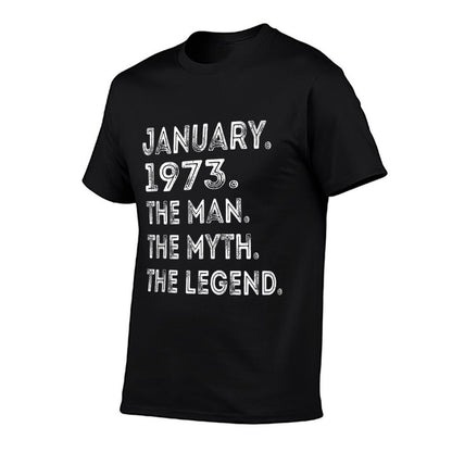 Mens Man Myth Legend January 1973 50th Birthday Gift 50 Years Old  Slim-fit Cut T-Shirt