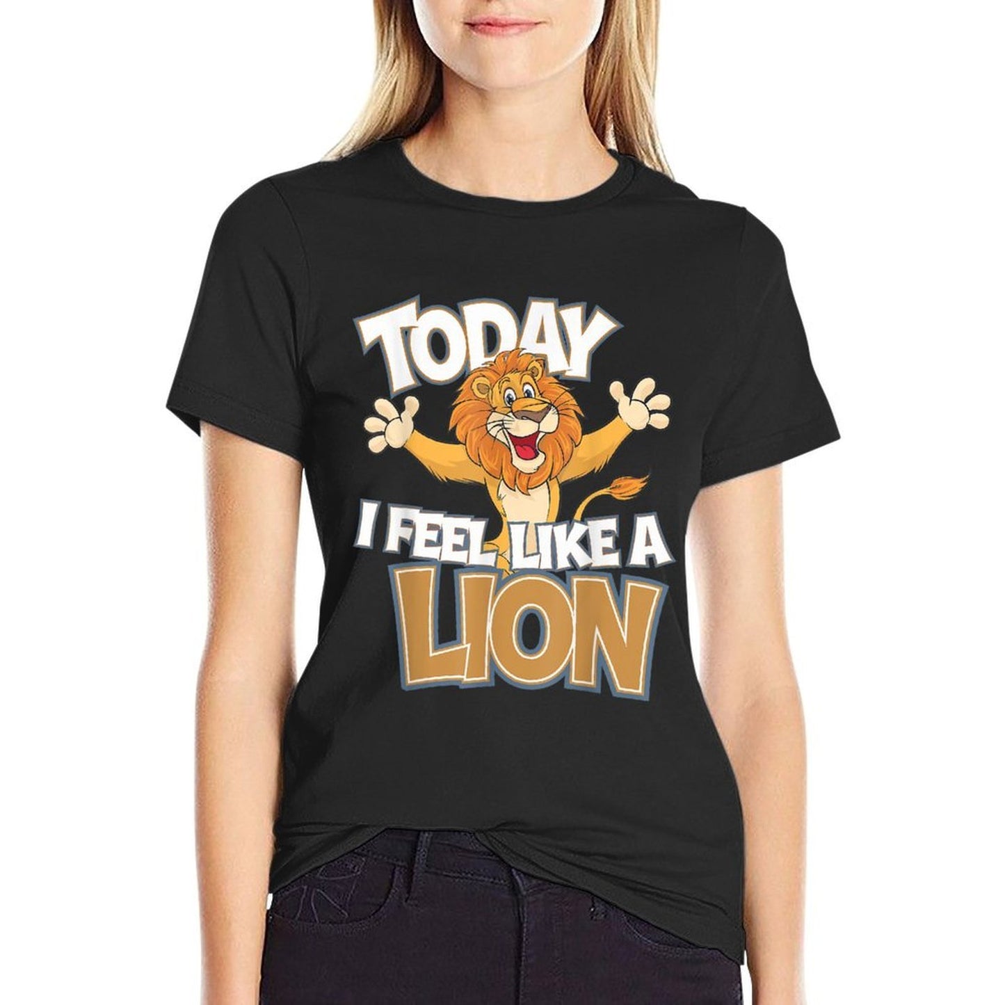 Childrens Today I Feel Like A Lion Tshirt  Kids Lion  Cotton T-Shirt