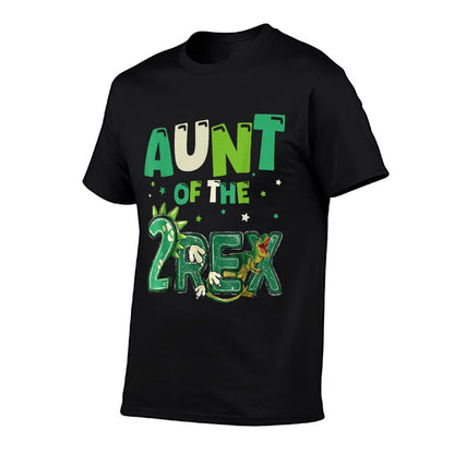Aunt of The Two Rex Birthday Dinosaur Family Matching  Heathered Texture T-Shirt