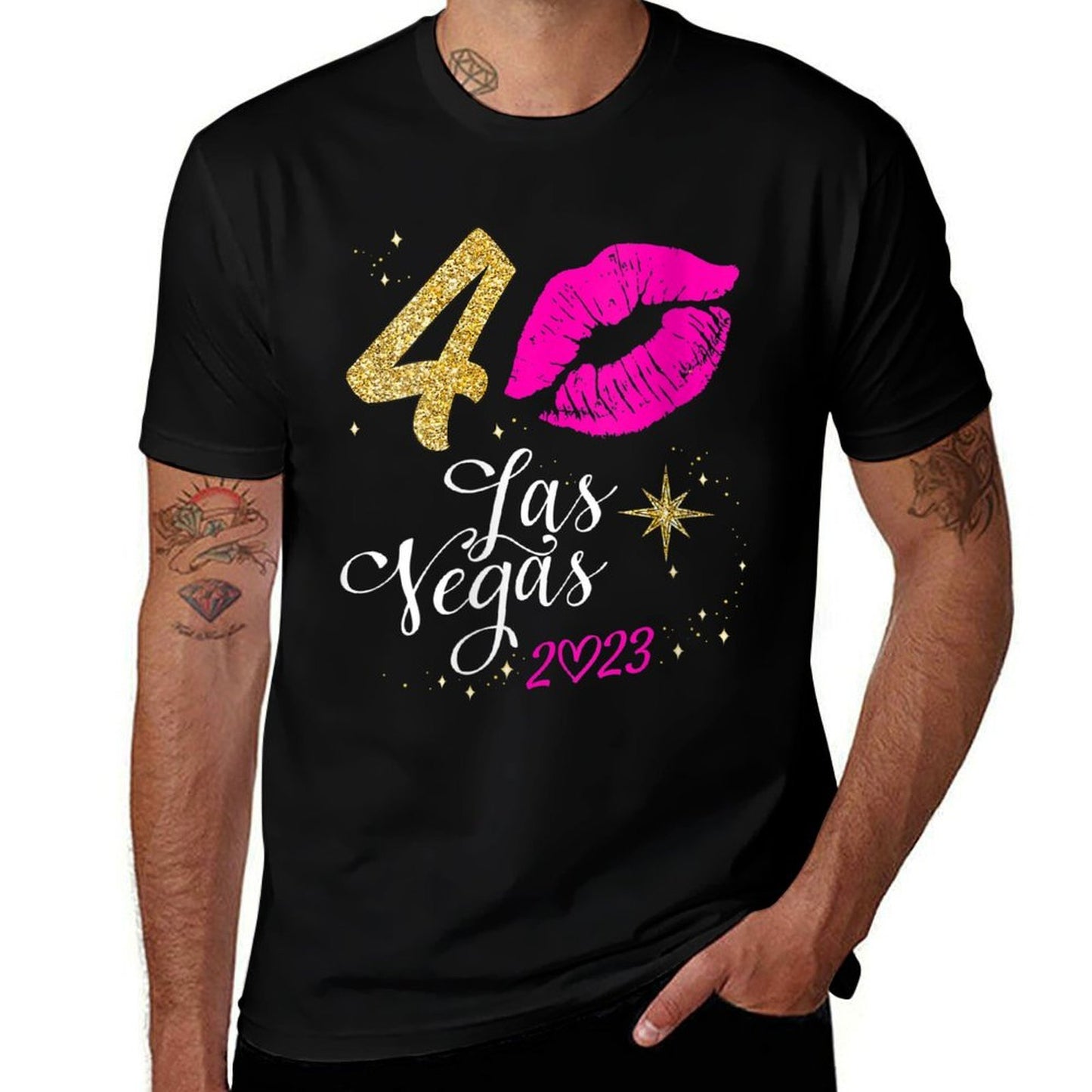 Womens Las Vegas Girls Trips 2023, Vegas 40th Birthday Squad  Tagless Design T-Shirt