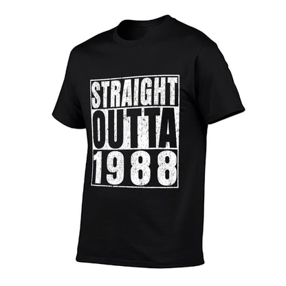 Straight Outta 1988 37 Years Old Gifts Vintage 37th Birthday  Wrinkle-resistant T-Shirt