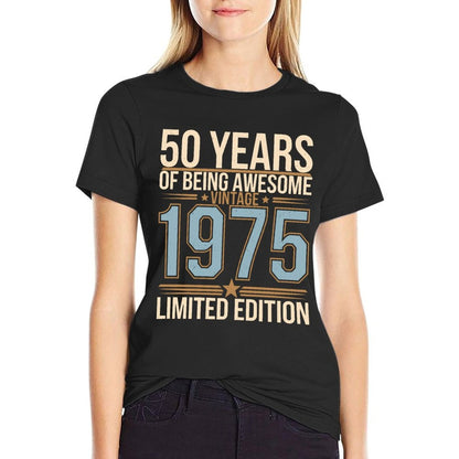50 Year Birthday Decorations Men Gag 50yr 1975 50th Birthday  Cotton T-Shirt