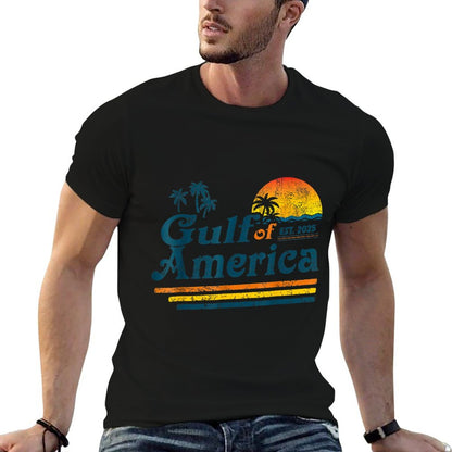 Retro Gulf Of US America 2025 American Flag Gulf Mexico Relaxed-fit T-Shirt