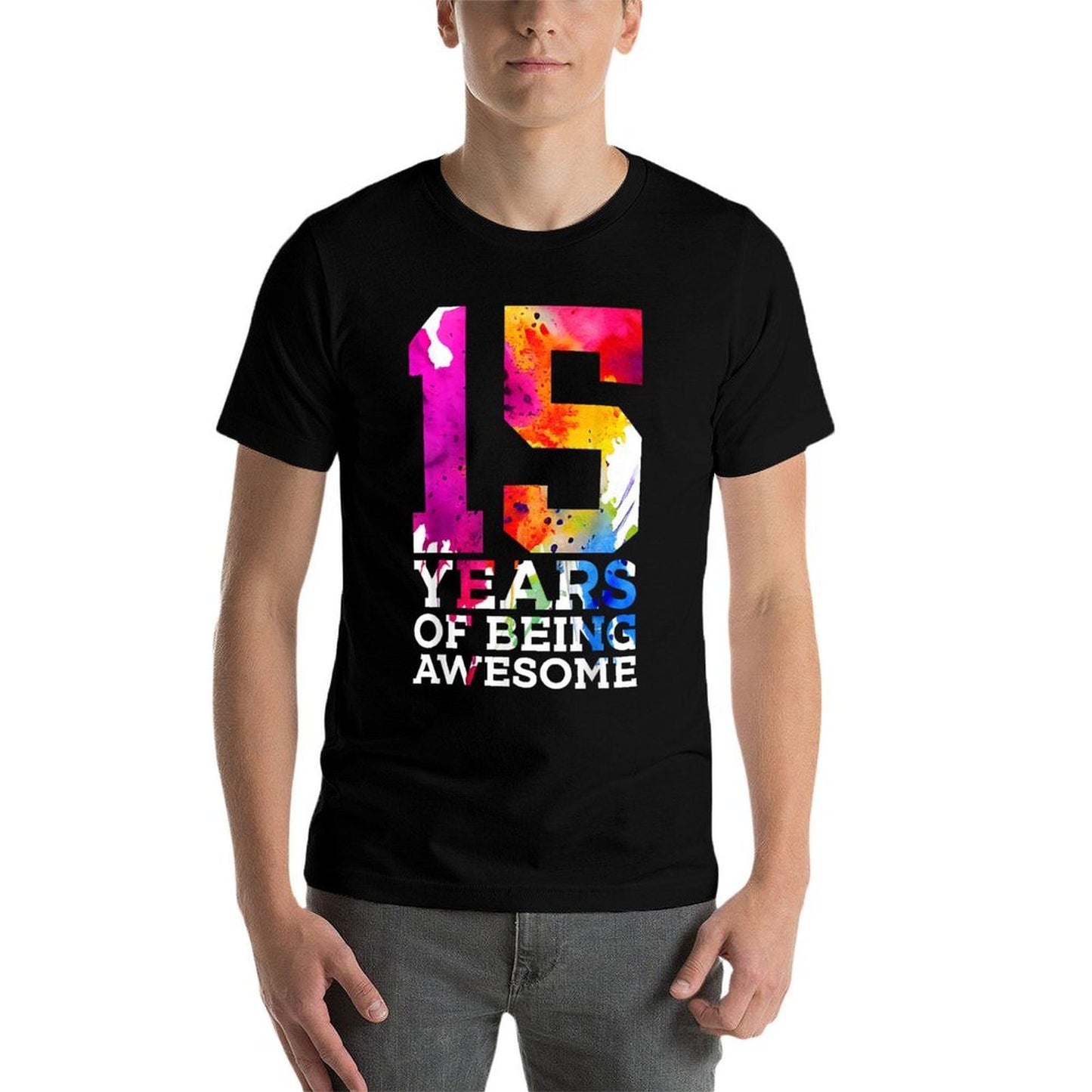 15 YEARS OF BEING AWESOME 15TH BIRTHDAY  Easy-care T-Shirt