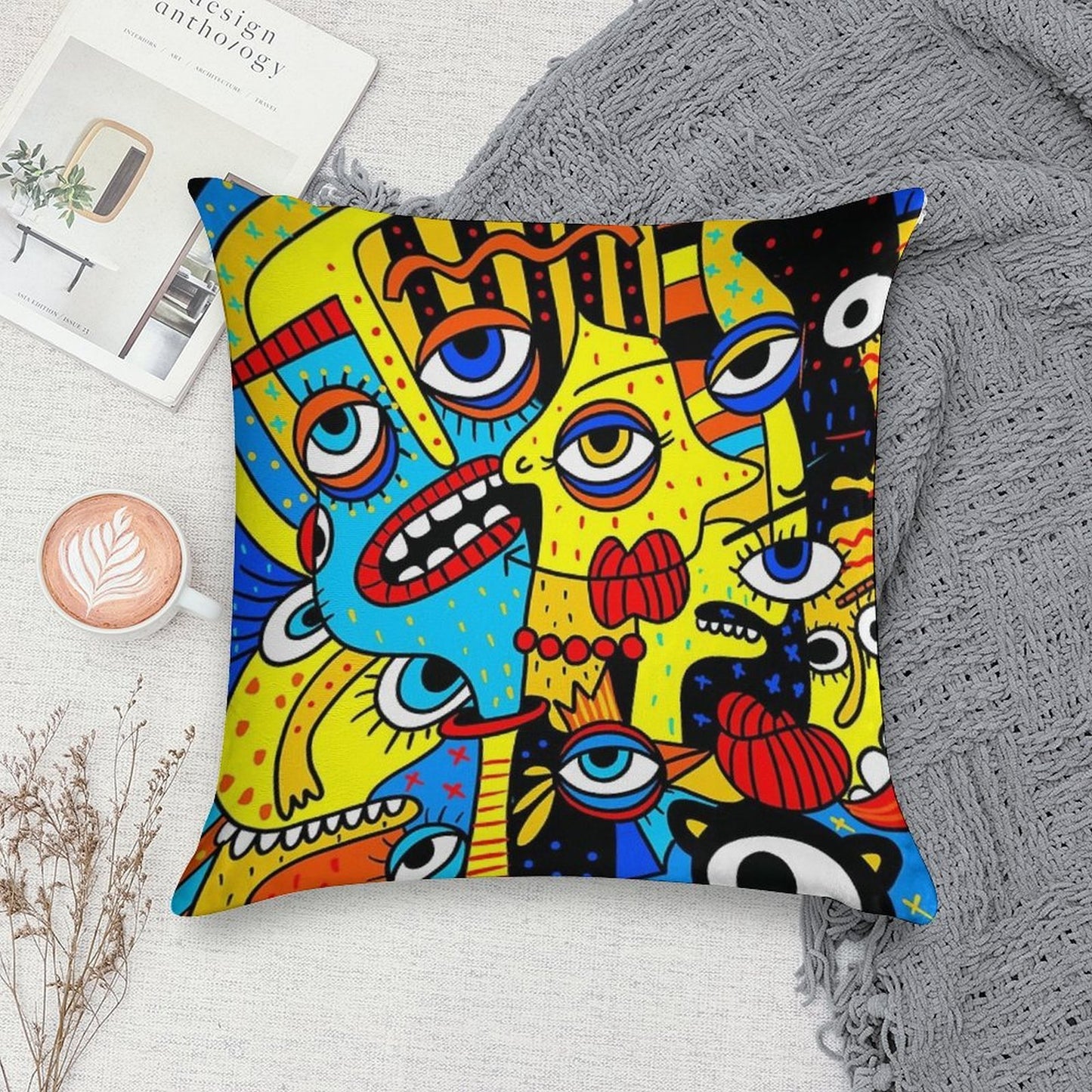 Social Distancing Soft Ultra-Soft Texture Throw Pillow