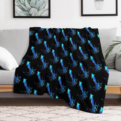 Astral Giant Squid Machine-washable Throw Blanket