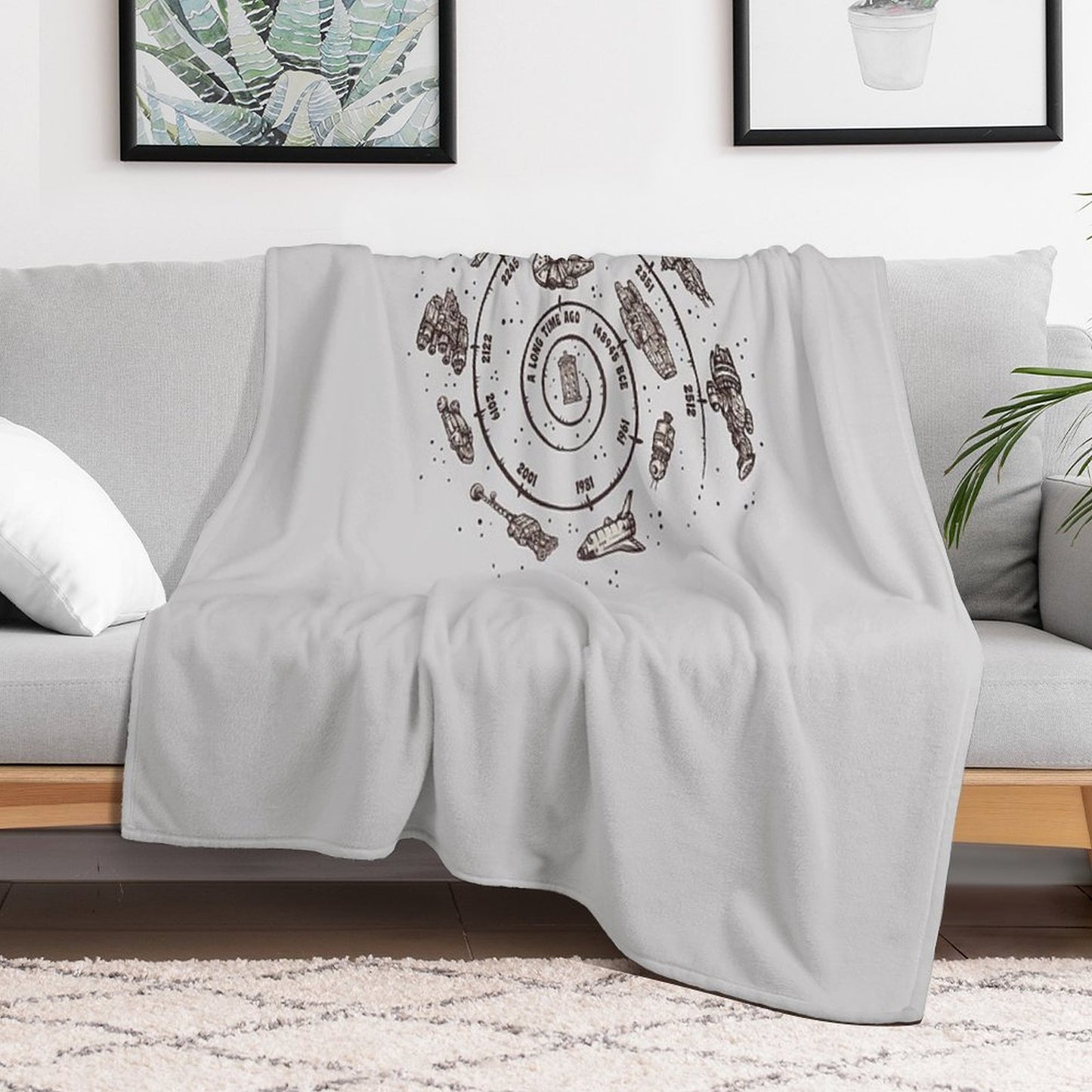 Timeline Shrink-resistant Throw Blanket