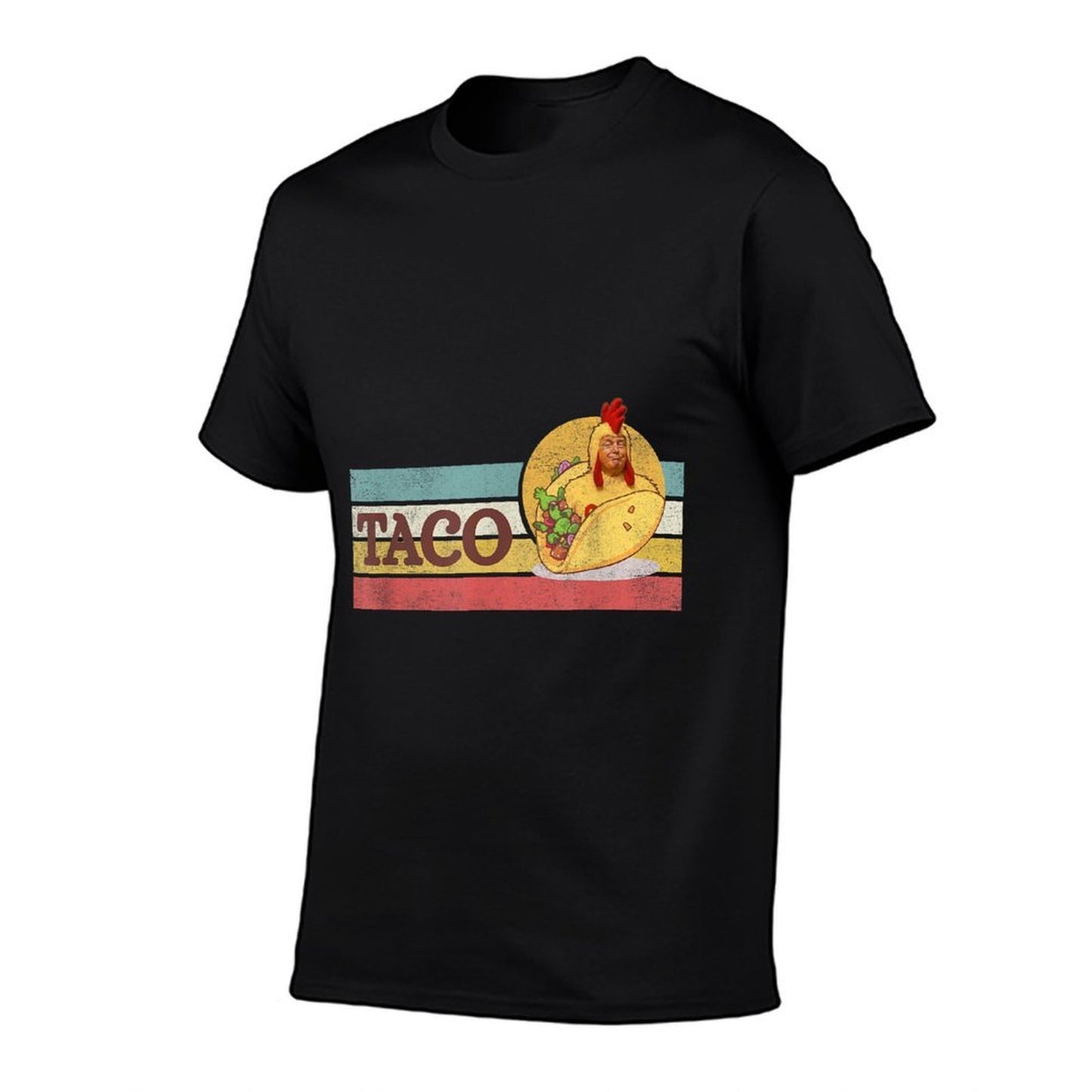 Funny Taco Trump Always Chickens Out T.A.C.O  Ribbed Collar T-Shirt