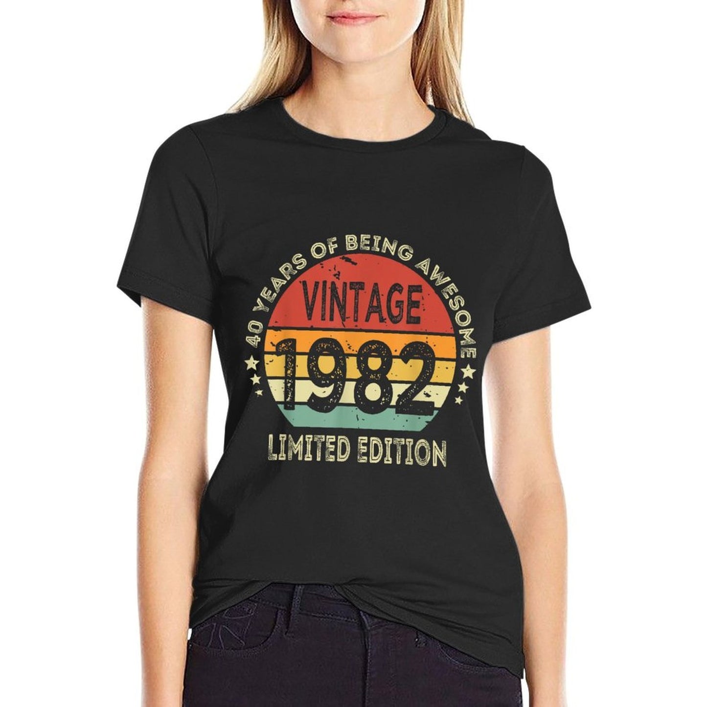 40 Year Old Gifts Vintage 1982 Limited Edition 40th Birthday  Heathered Texture T-Shirt